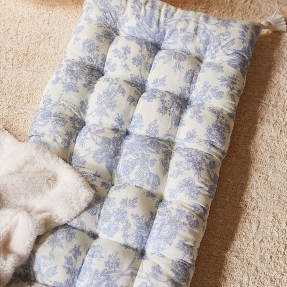 Urban Outfitters Blue and White Floral Nirvana Floor Cushion